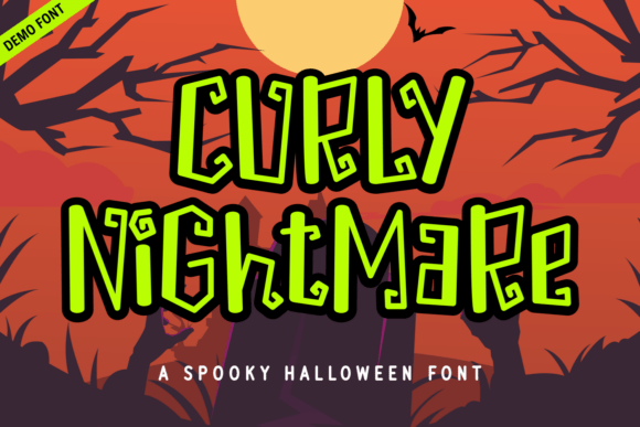 Curly Nightmare: A Spooky Font with Quirky Charm