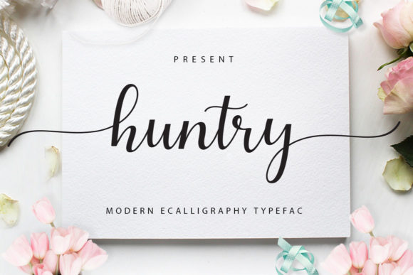 Huntry Font: Bold Handwritten Charm with a Romantic Twist